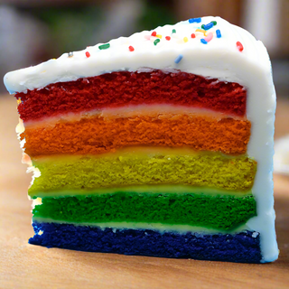 Rainbow Cake Slice