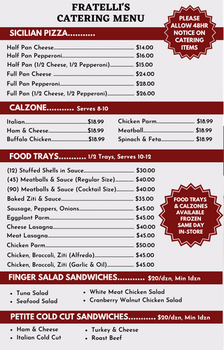 Catering Menu